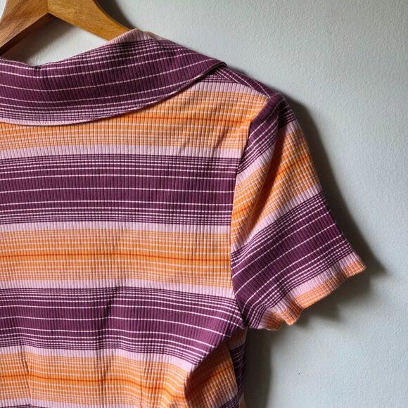 NWT WILD FABLE STRIPED BUTTONED SEMI CROPPED TOP SIZE M - Picture 3 of 12